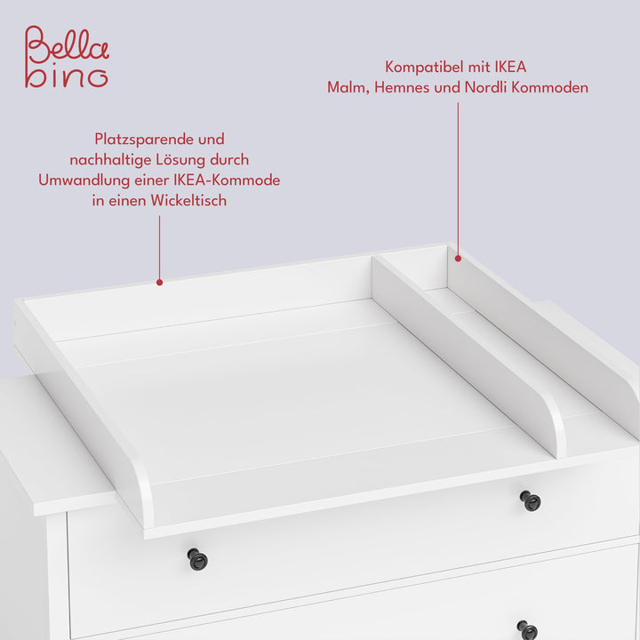 Wickelaufsatz für Kommode mit Trennfach 76x72 cm weiss - Bild 5