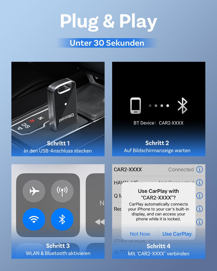 Kabelloser CarPlay &amp; Android Auto Adapter 2-in-1 USB-A/C - Bild 6