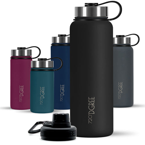 Thermoflasche Edelstahl 1200ml 24h kalt 12h heiss mit Sportdeckel