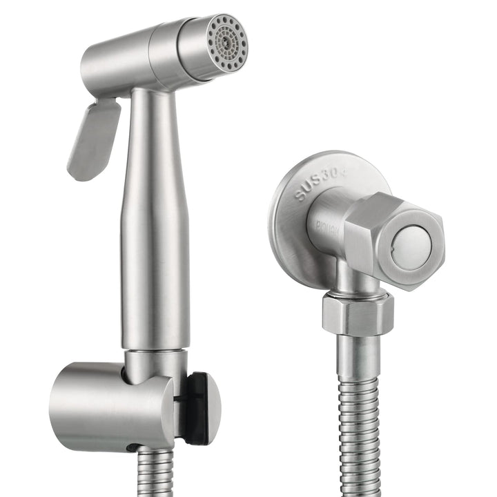 Bidet-Handbrause WC Komplett-Set Edelstahl gebürstetes Nickel