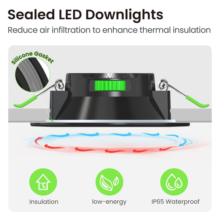 LED Einbaustrahler 7W dimmbar 3CCT IP65 68mm Schwarz 6er Set - Bild 7