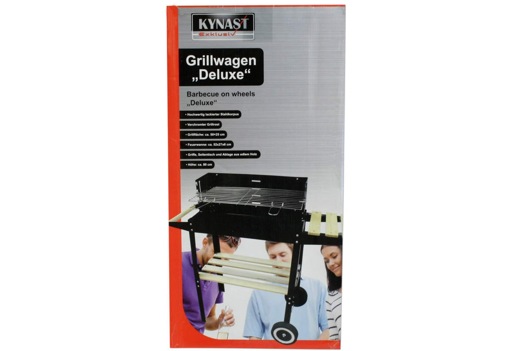 Holzkohlegrill mit Rollen Stahl 50x25cm Grillrost schwarz - Bild 5