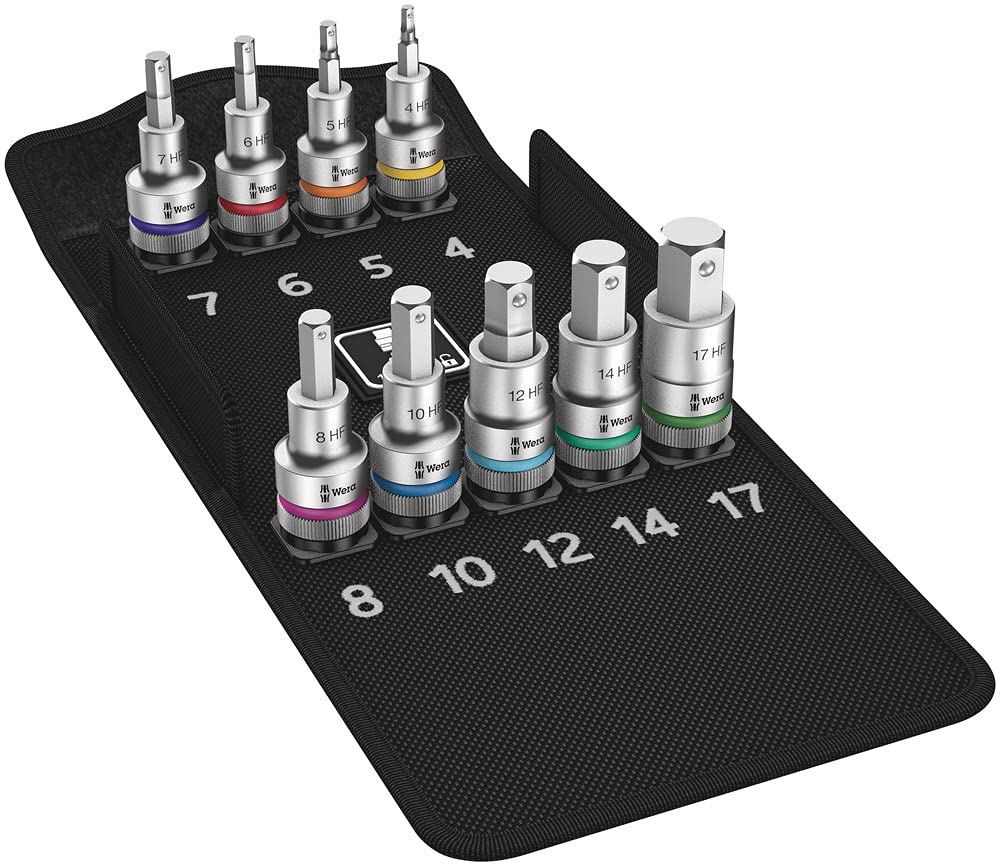 Bit-Nuss-Satz Innensechskant 60mm mit Haltefunktion 9-teilig