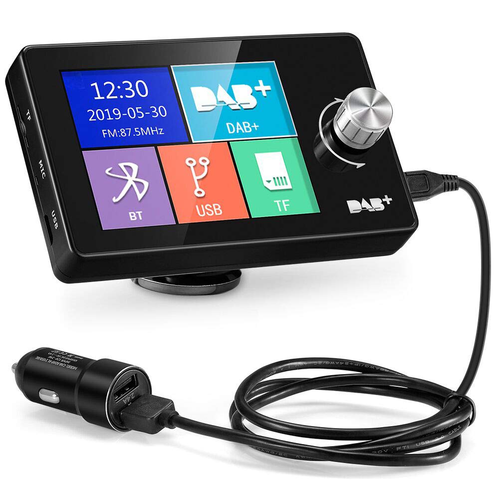 DAB+ Adapter Autoradio mit 2,8" LCD Display Bluetooth FM-Sender