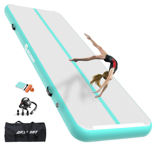 Aufblasbare Turnmatte 10/20cm hoch mit Pumpe, 3–6m Gymnastikmatte