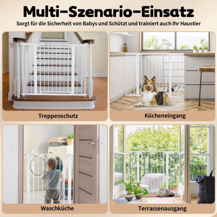 Treppenschutzgitter ohne Bohren 92 cm hoch, 75-124 cm breit, Stahl - Bild 3