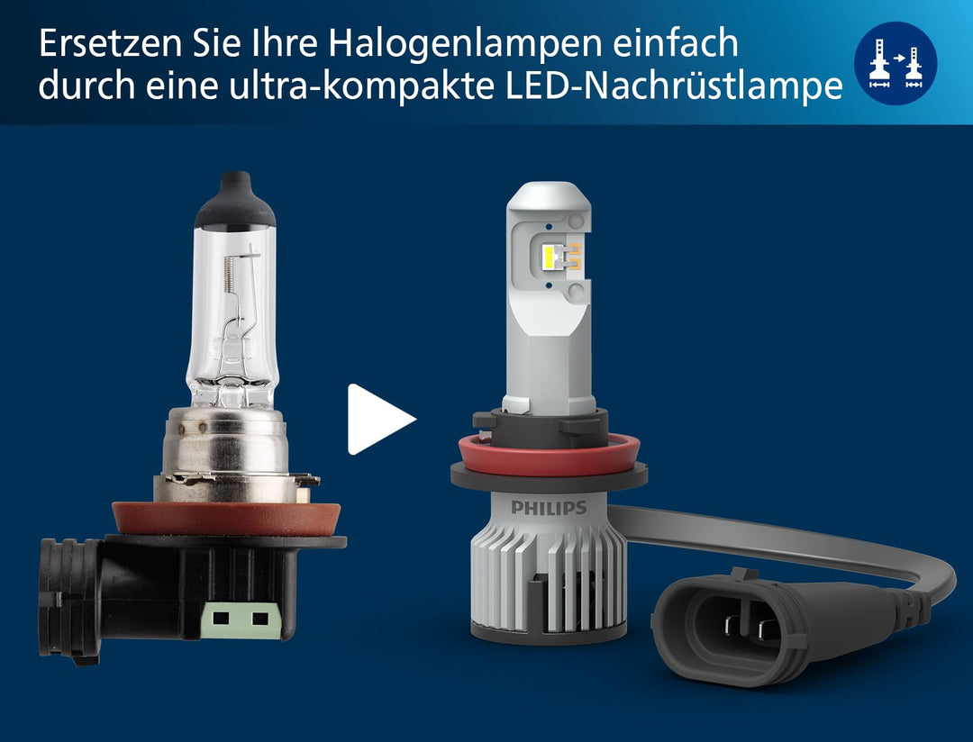 H11 LED Nachrüstlampe mit Strassenzulassung UNECE-R37 +400% Licht - Bild 4