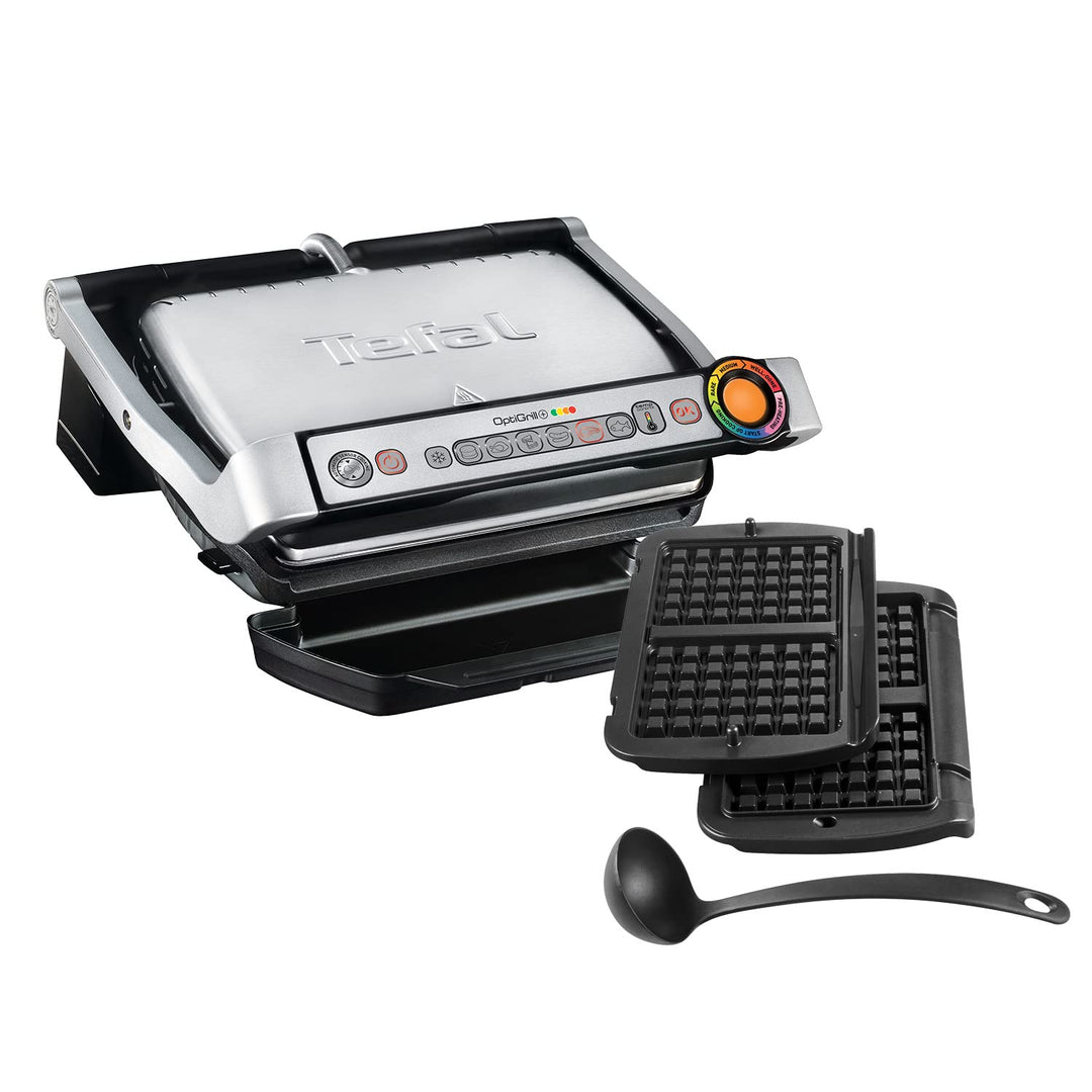 Kontaktgrill 2000W mit 6 Garprogrammen und Waffeleisen-Aufsatz