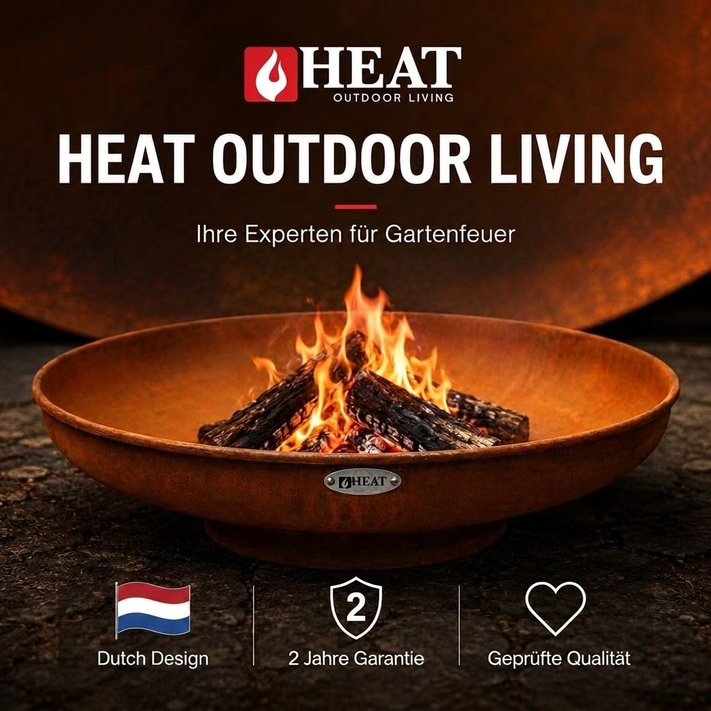 Feuerschale Stahl 60 cm Rostoptik für Garten und Terrasse - Bild 7