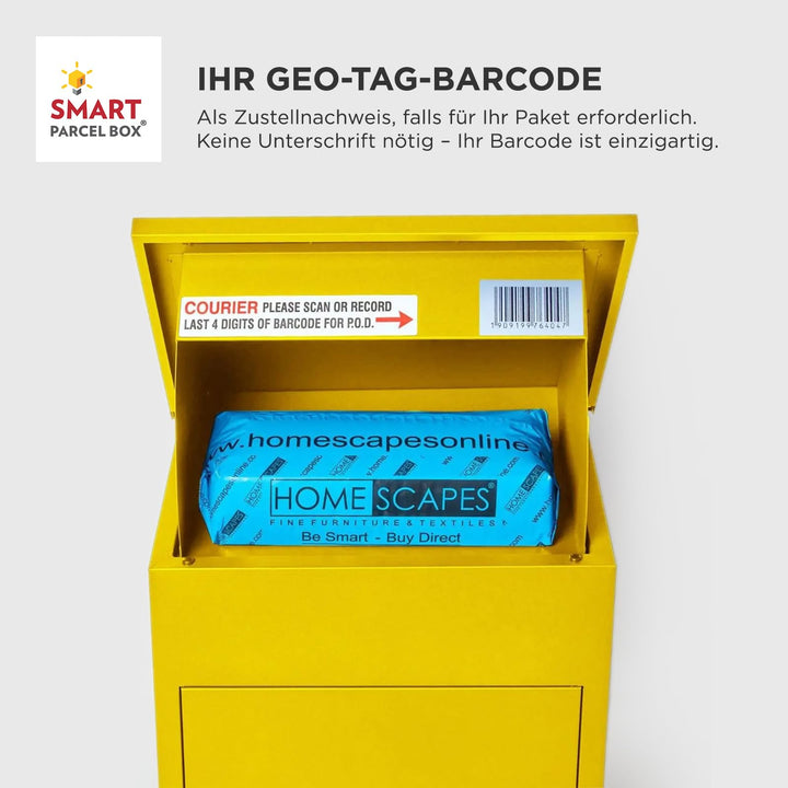 Paketbriefkasten Stahl wetterfest Grösse M mit Rückholsperre, Gelb - Bild 6