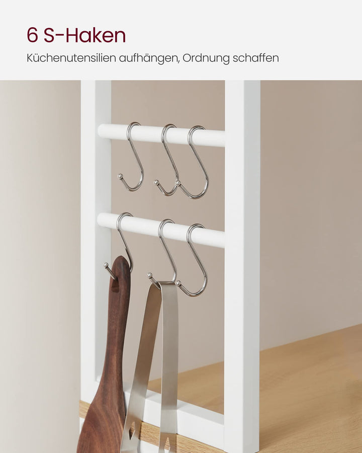 Küchenregal 6 Ebenen höhenverstellbar Stahl-Spanplatte 40x60x167 cm - Bild 8