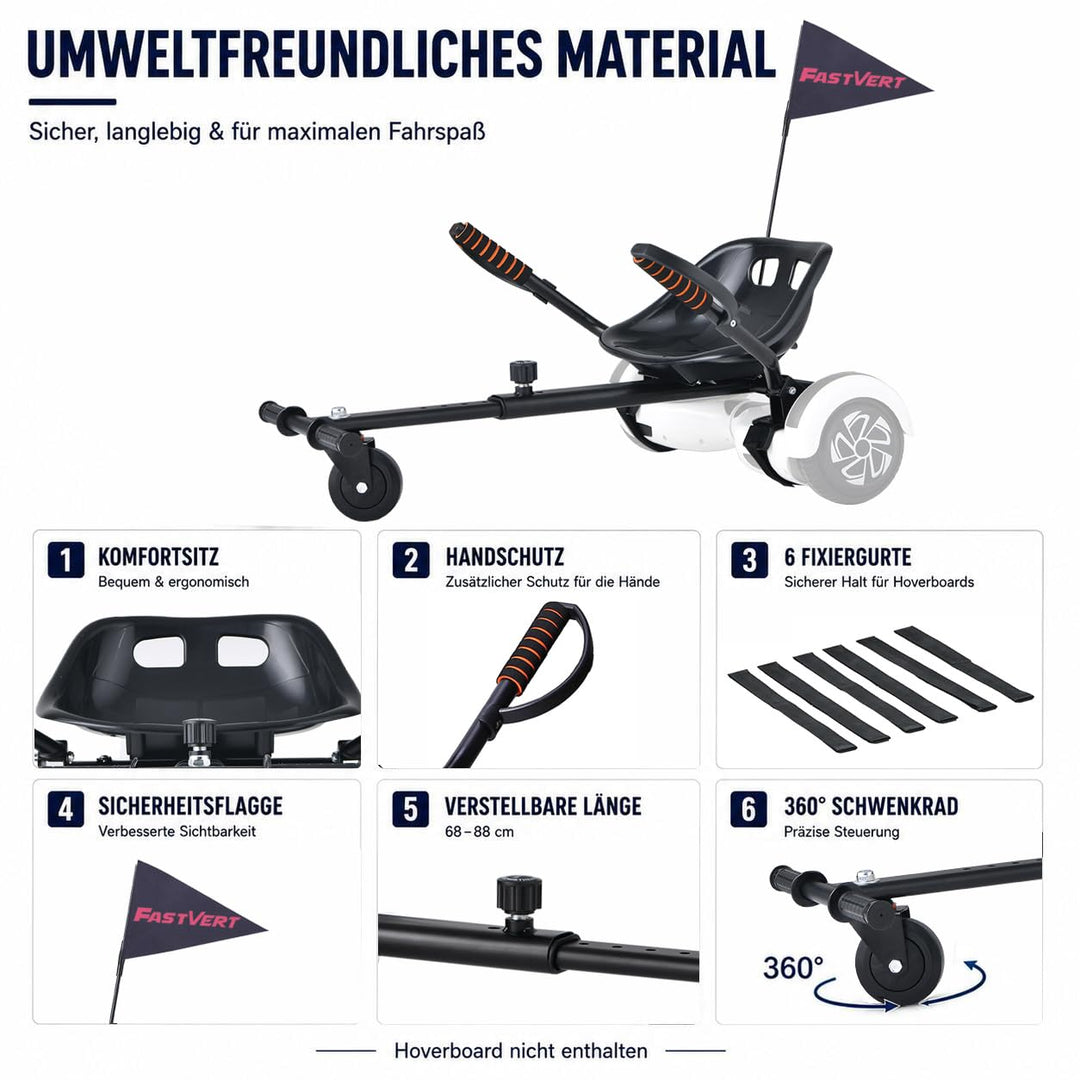 Hoverkart Sitz für Hoverboard verstellbar 68-88 cm bis 100 kg - Bild 4