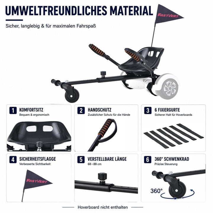 Hoverkart Sitz für Hoverboard verstellbar 68-88 cm bis 100 kg - Bild 4