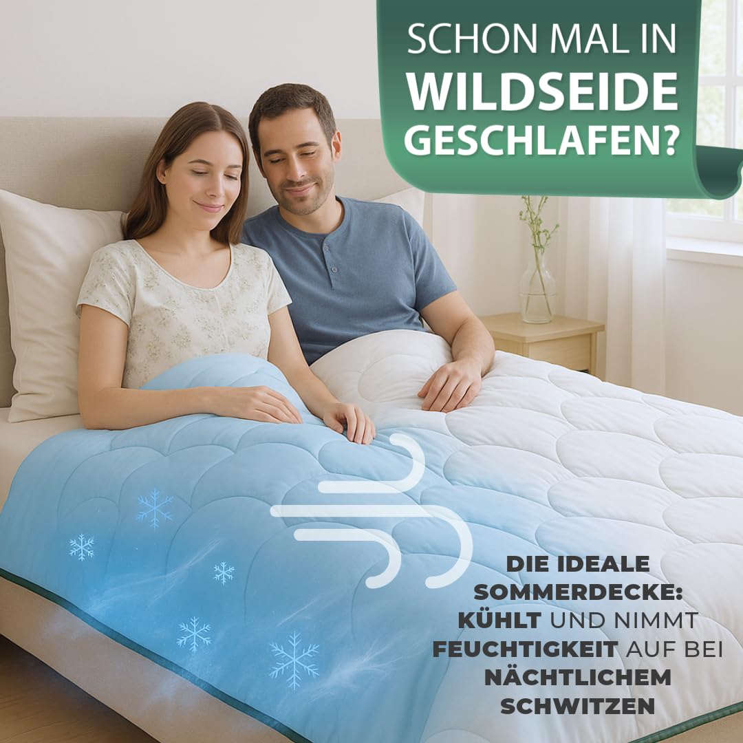 Sommerdecke 220x240 cm Wildseide-Füllung kühlend Oeko-Tex - Bild 2
