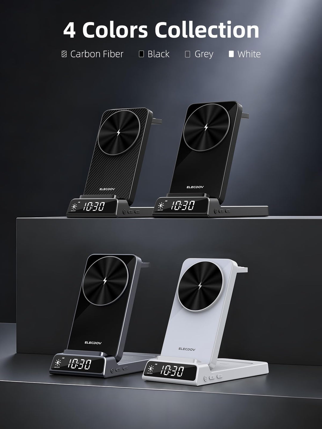 3-in-1 kabelloses Ladestation faltbar mit Digitaluhr fuer Samsung - Bild 7