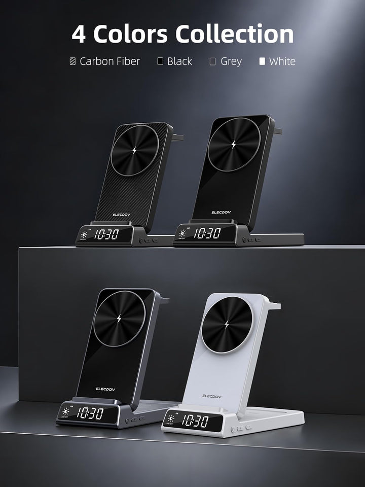 3-in-1 kabelloses Ladestation faltbar mit Digitaluhr fuer Samsung - Bild 7