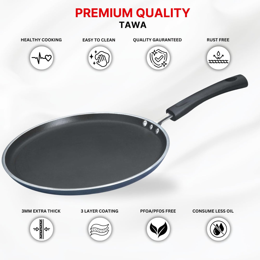 Dosa Tawa Antihaft-Grillpfanne Aluminium 25 cm flach - Bild 5