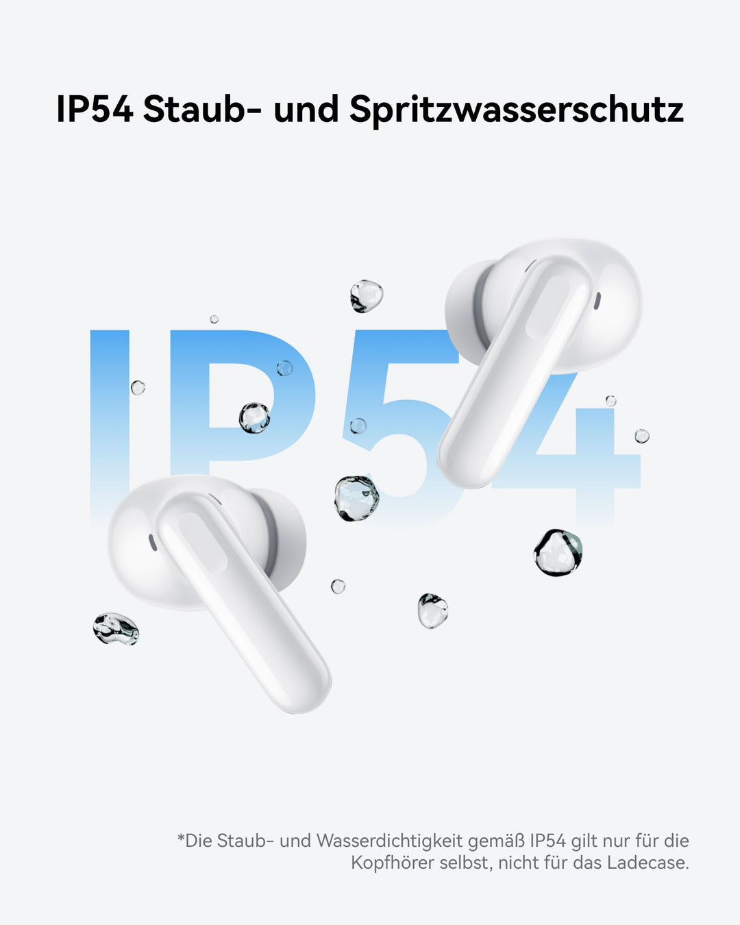 In-Ear Kopfhörer Bluetooth 5.4 ANC 50h Akku IP54 Weiss - Bild 8