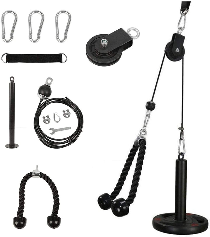 Kabelzug Pulley System Heimtraining mit Trizepsseil und Unterarmtrainer