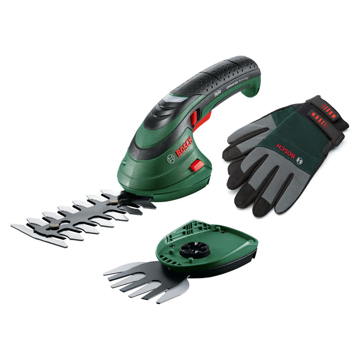 Akku-Gras- und Strauchschere 3,6V Set mit Grasscherblatt und Handschuhen