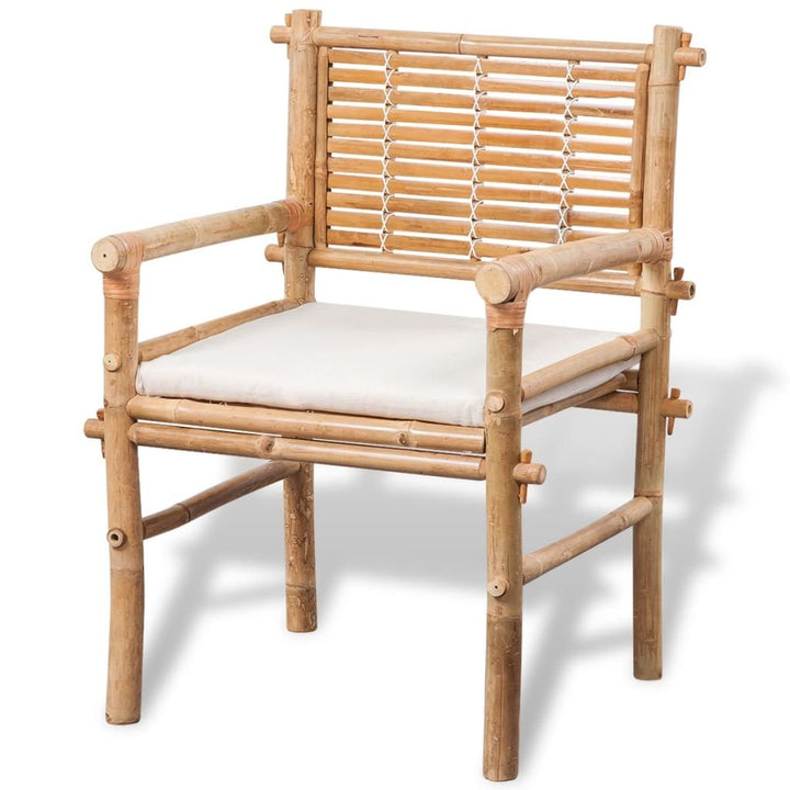 Bistro-Set Bambus 3-teilig mit Sitzkissen für Balkon &amp; Terrasse - Bild 5
