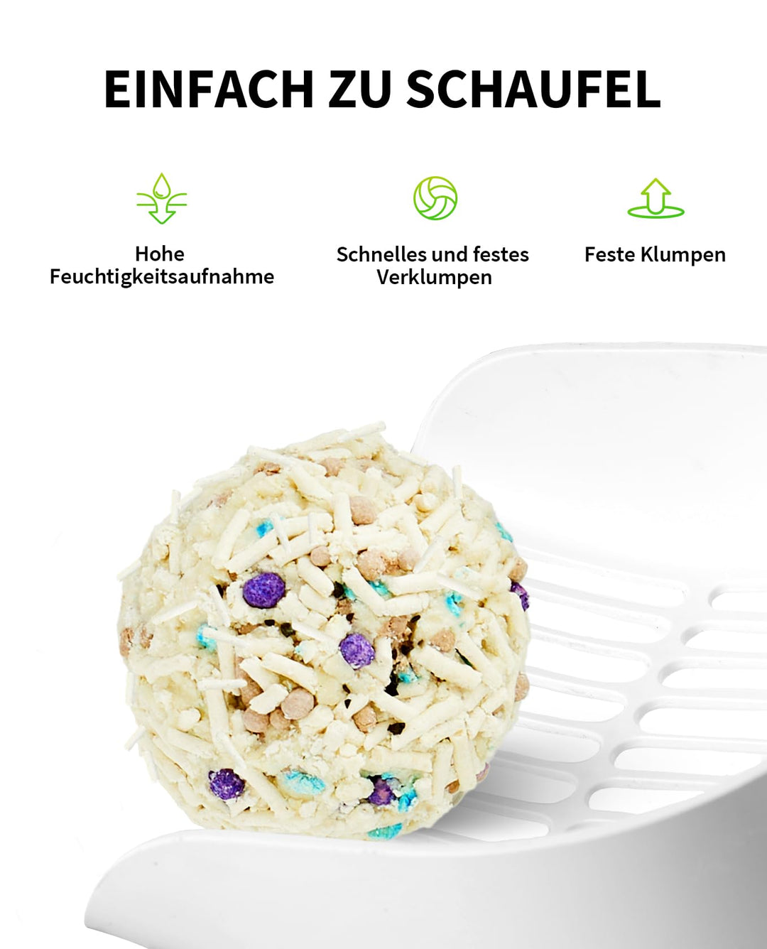 Tofu-Katzenstreu 5-in-1 mit Aktivkohle spülbar 3x 2,4 kg - Bild 4