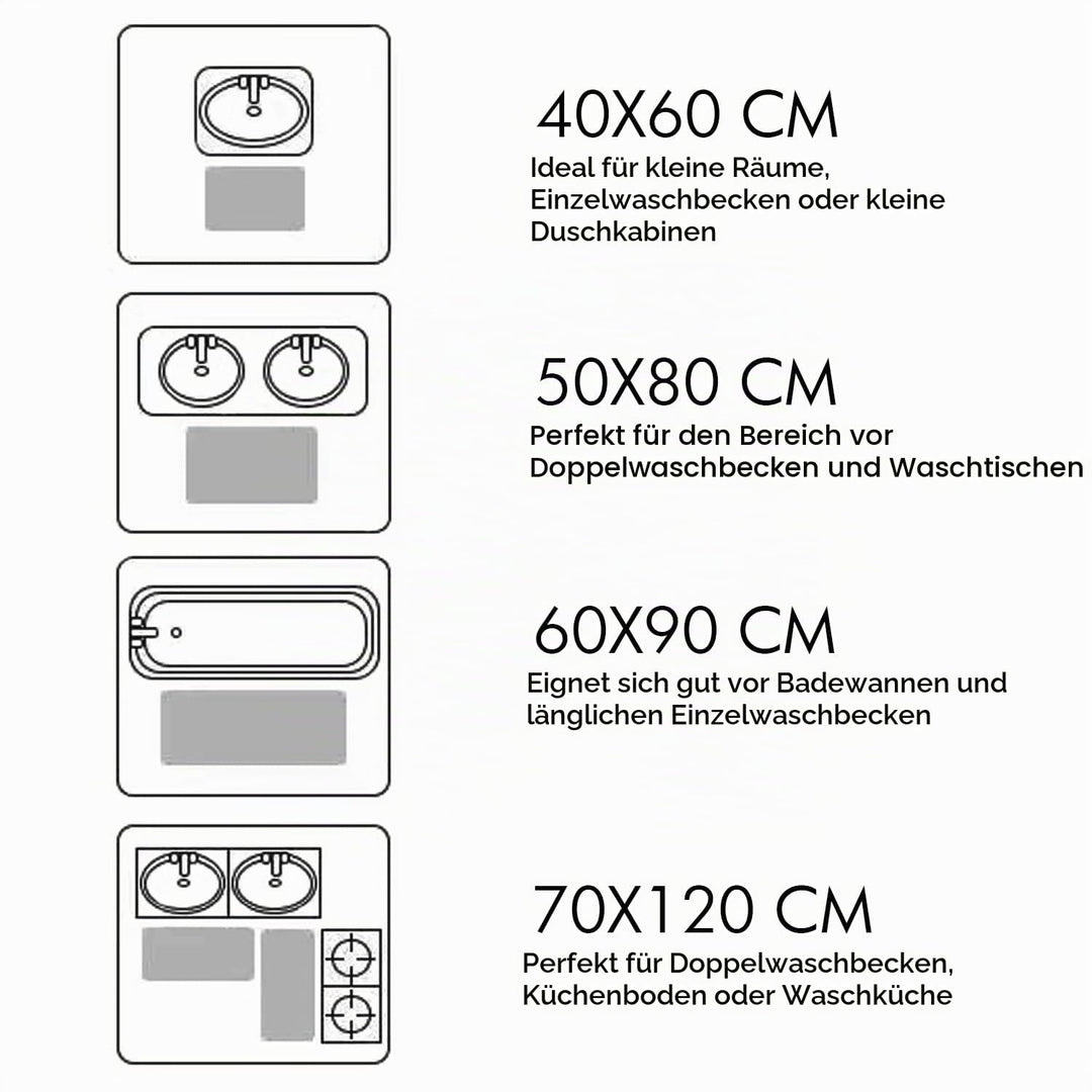 Badematte rutschfest Mikrofaser waschbar Beige 70x120 cm - Bild 8