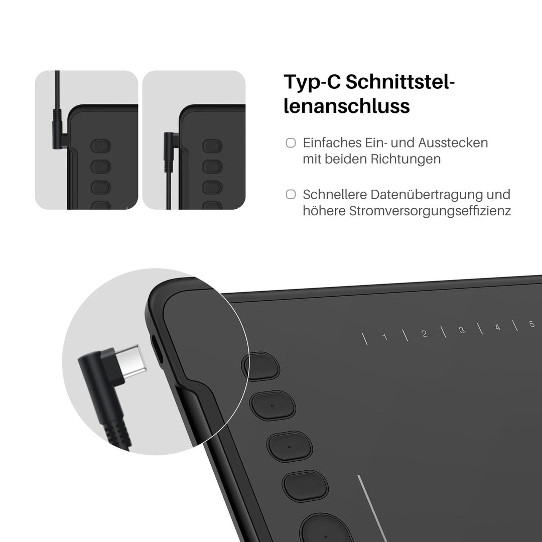 Grafiktablett 27,9 x 17,5 cm mit 10 Tasten und Touch Strip - Bild 3