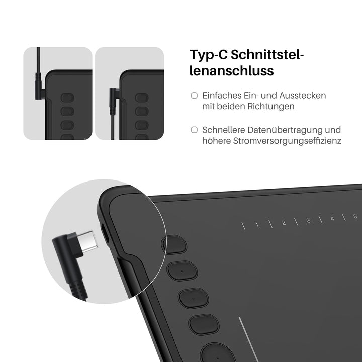 Grafiktablett 27,9 x 17,5 cm mit 10 Tasten und Touch Strip - Bild 3
