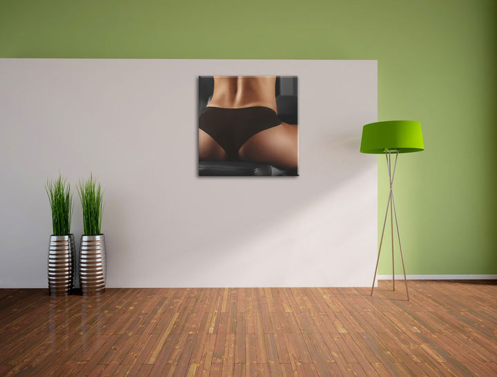 Leinwandbild Frauenkörper Schwarz-Weiss Quadratisch 70x70 cm - Bild 3
