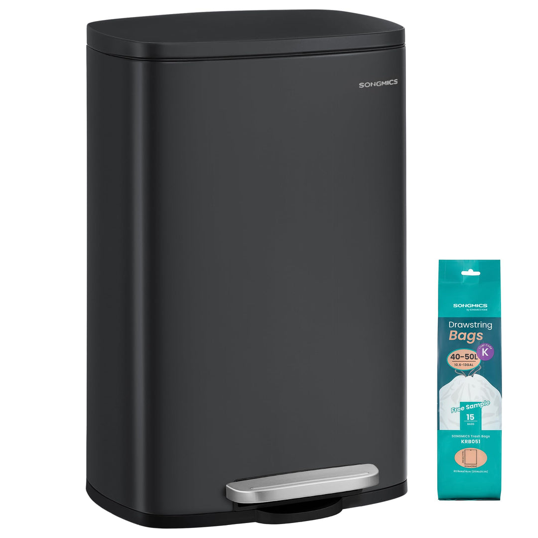 Treteimer Küche Stahl 50 Liter Softclose schwarz