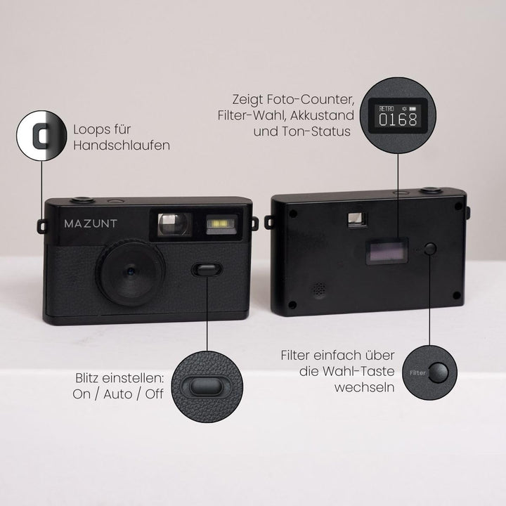 Retro Digitalkamera ohne Display 12 MP mit 8 GB SD-Karte - Bild 3