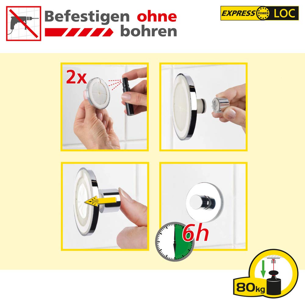 Eckregal Bad Edelstahl rostfrei 26x19.5 cm ohne Bohren - Bild 6