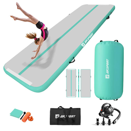 Airtrack Gymnastikmatte aufblasbar 3m mit Luftrolle und Pumpe