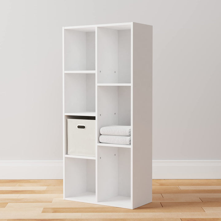 Bücherregal 7 Fächer Spanplatte MDF Weiss 50x24x106 cm - Bild 7