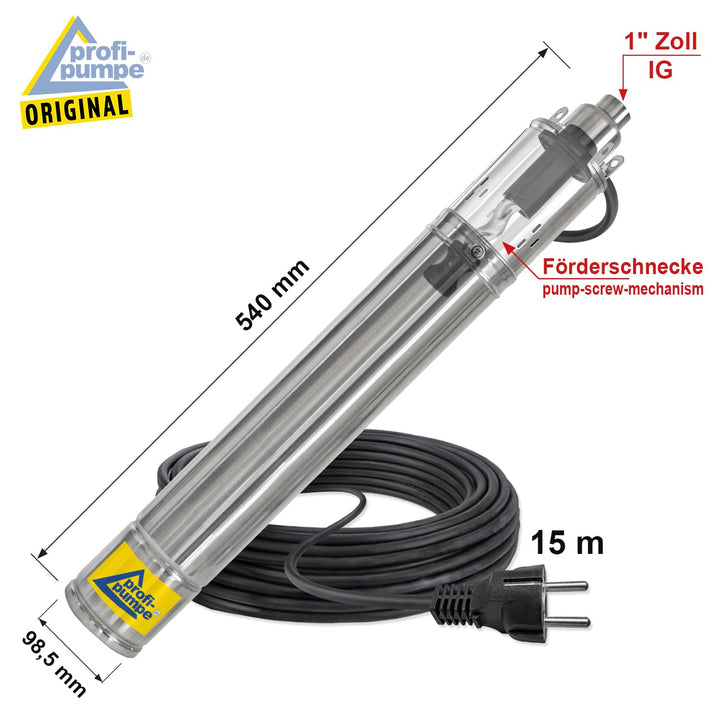 Tiefbrunnenpumpe 4 Zoll Edelstahl 750W 100m Förderhöhe 10 bar - Bild 3
