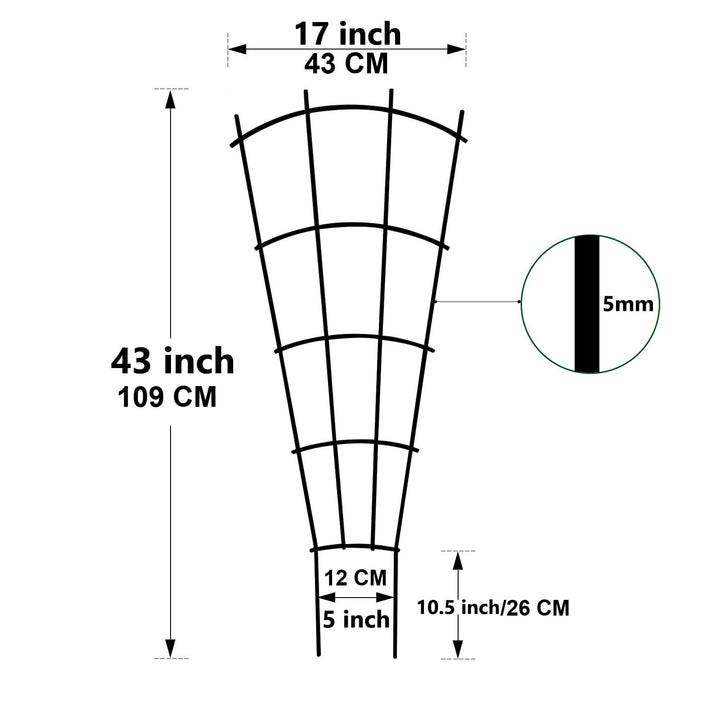 Rankgitter Metall Fächerform 109x43 cm 4er-Set für Garten - Bild 6