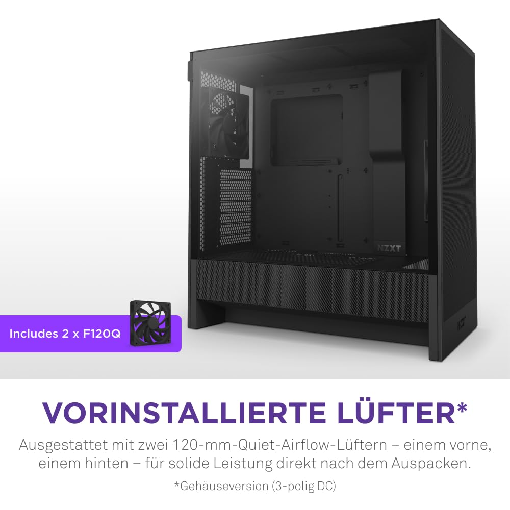 Mid-Tower ATX PC-Gehäuse Schwarz mit Mesh-Front und Glasscheibe - Bild 6