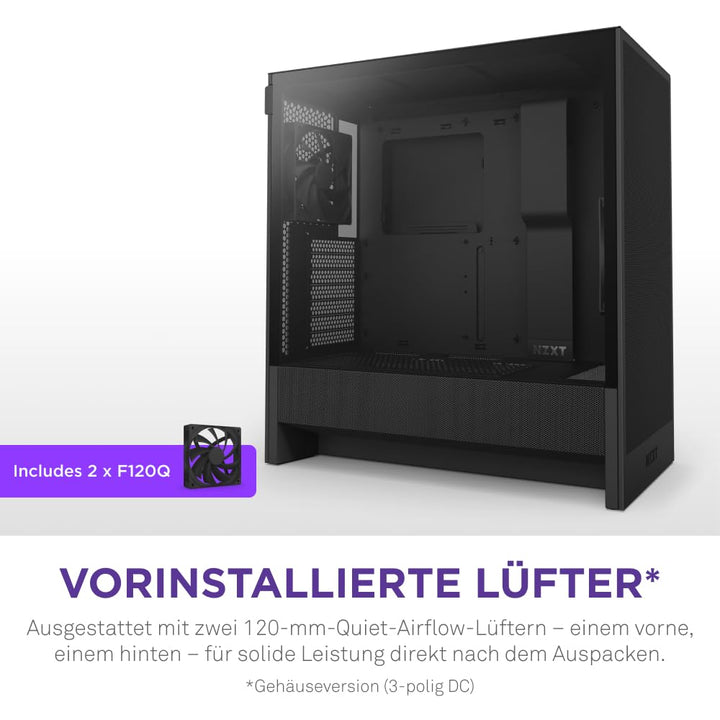 Mid-Tower ATX PC-Gehäuse Schwarz mit Mesh-Front und Glasscheibe - Bild 6