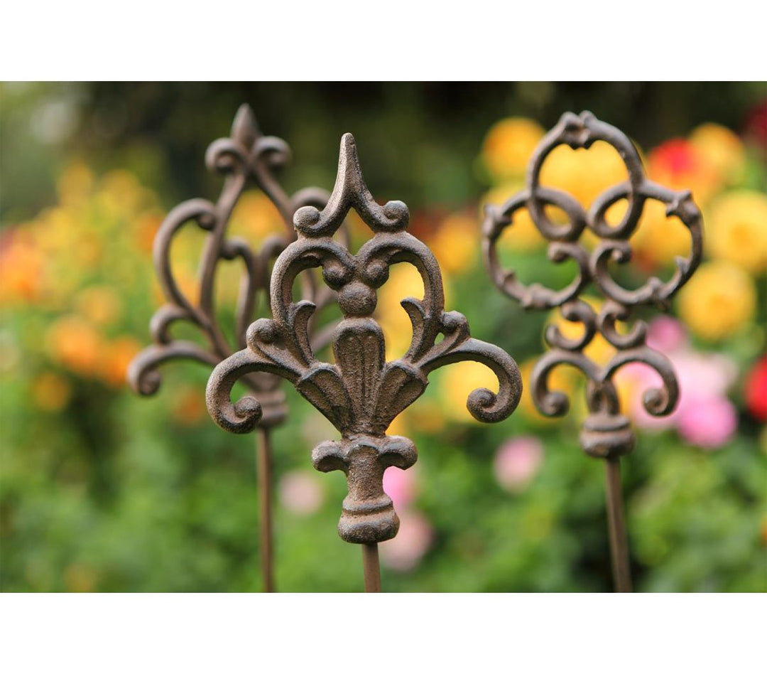 Gartenstäbe Gusseisen Ornament Speer 140 cm 6er-Set edelrostfarben - Bild 3