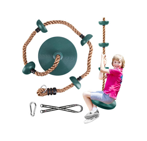 Tellerschaukel mit Kletterseil Outdoor 200 kg tragbar für Garten