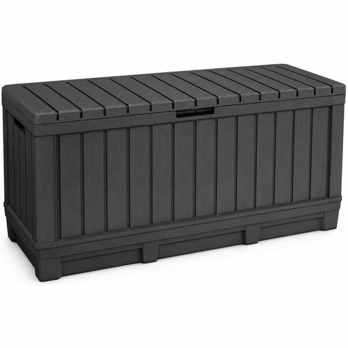 Gartenbox 350 Liter Polypropylen Anthrazit mit Sitzfunktion