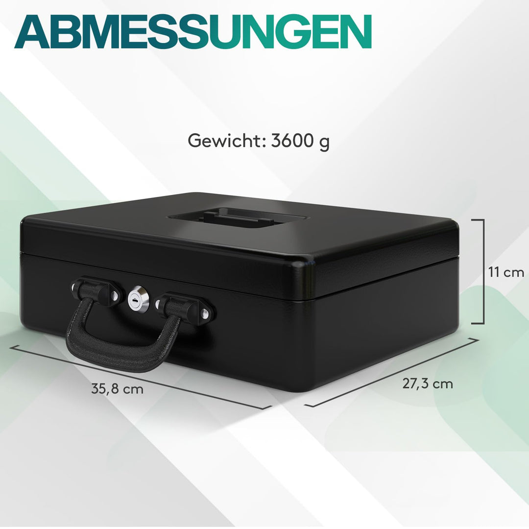 Geldkassette abschliessbar Stahl 35,8x27,3x11 cm mit Münzzählbrett - Bild 7