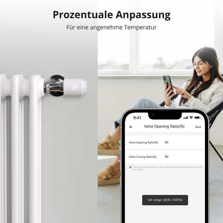 Heizkörperthermostat Zigbee Smart M30x1.5 mit App-Steuerung 4er-Set - Bild 6