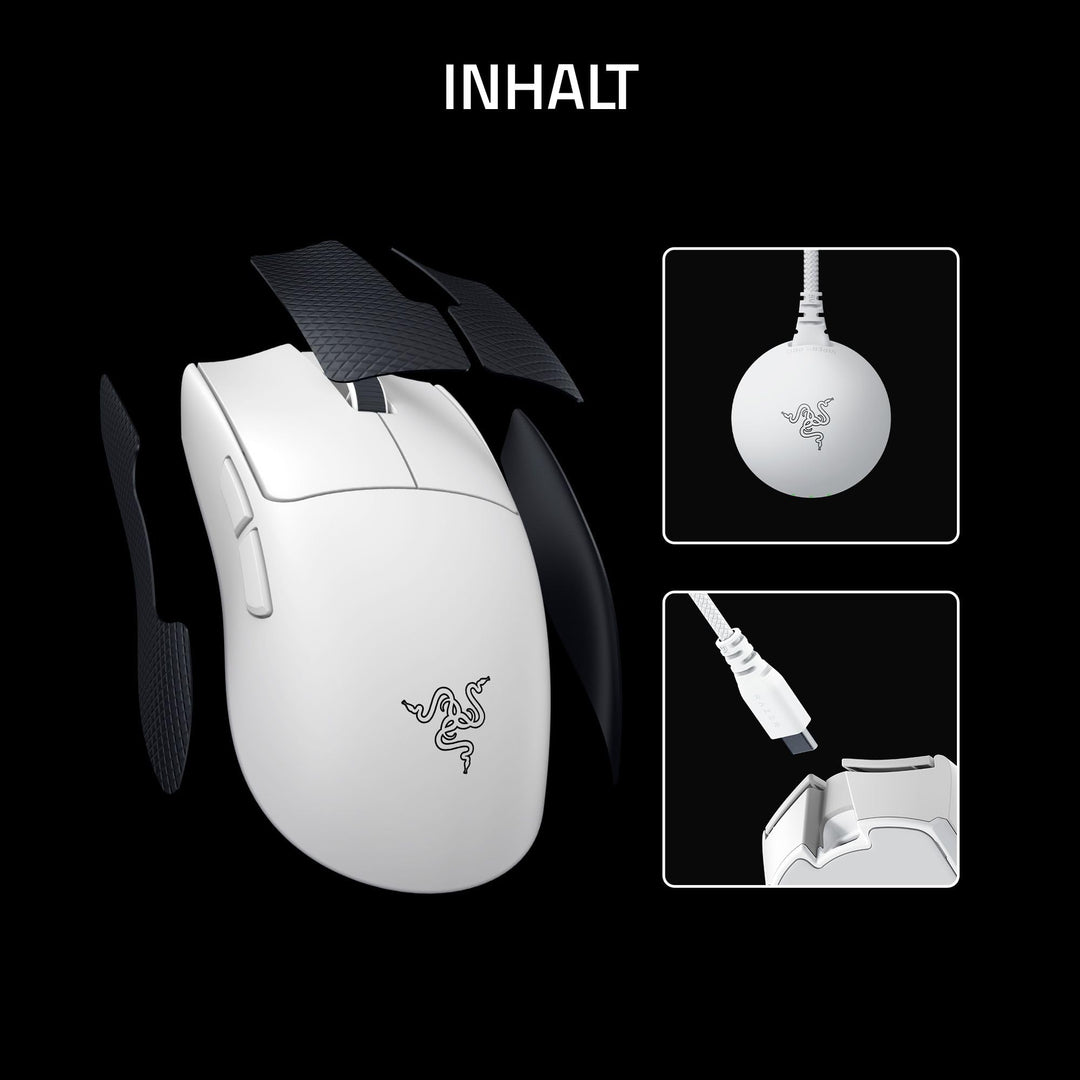 Gaming-Maus kabellos ultraleicht 50g 8kHz 50K Sensor weiss - Bild 10