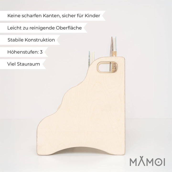 Bücherregal Kinder Holz freistehend ohne Bohren mit Griffen - Bild 3