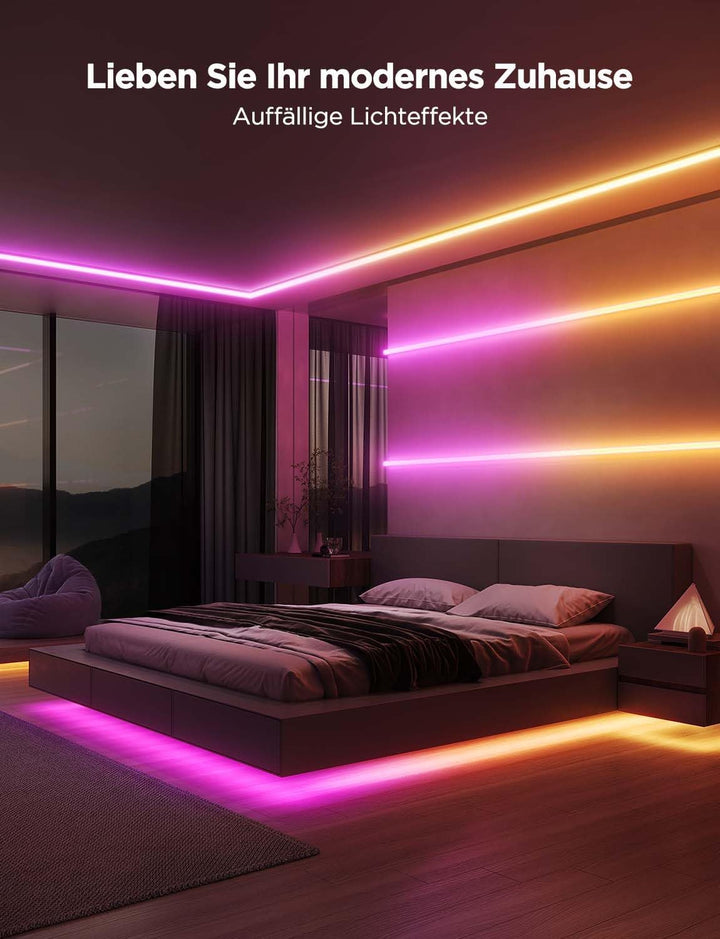 LED Strip RGBIC mit Alu-Schiene 5m Smart Alexa Google 60 LEDs/m - Bild 3