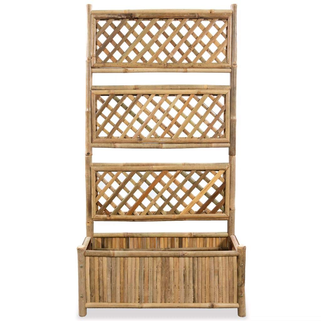 Pflanzkasten mit Bambus-Spalier 70x30x135 cm für Balkon und Garten - Bild 3