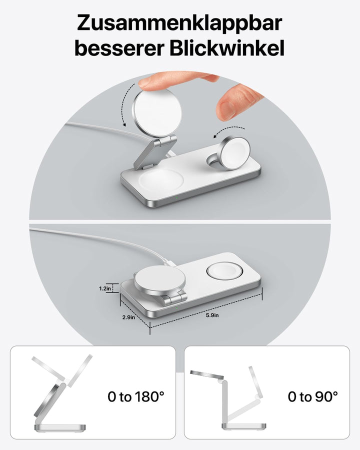 3-in-1 Ladestation Qi2.2 25W fuer iPhone, Apple Watch und AirPods - Bild 4