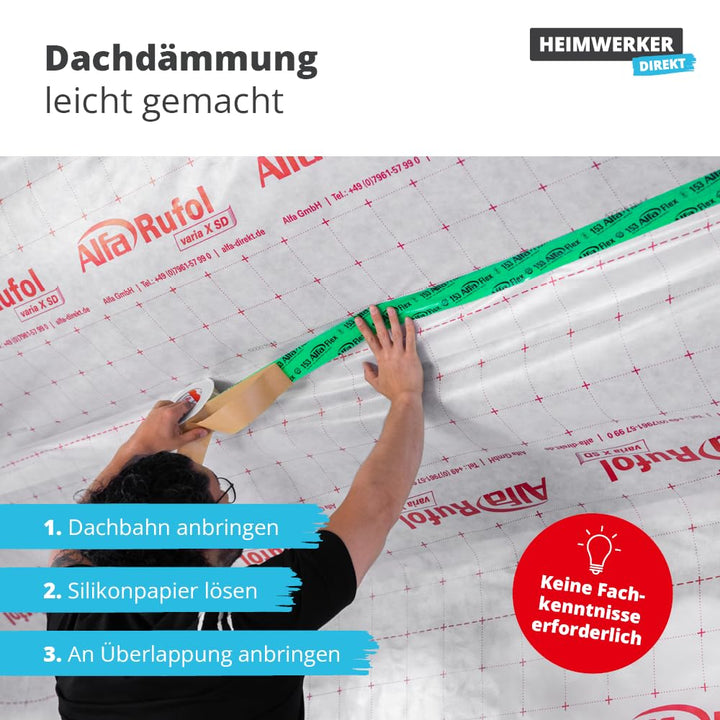 Folienklebeband Dampfsperre 50 mm x 25 m elastisch 6er-Pack - Bild 4